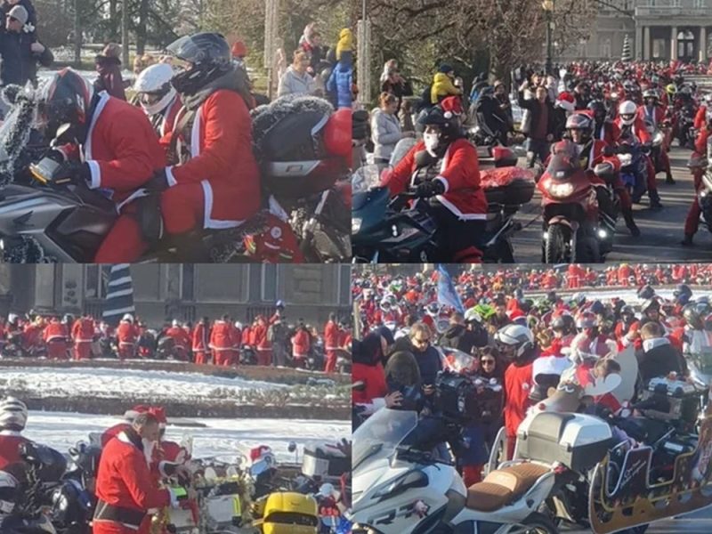 HUMANITY ON TWO WHEELS: Bikers in Santa Claus Costumes Bring Joy to Children in Hospital! (VIDEO)