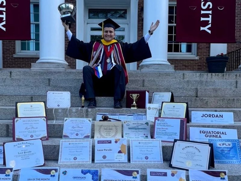 AMONG THE BEST STUDENTS IN AMERICA: Lazar’s name engraved on the wall of a New York university!