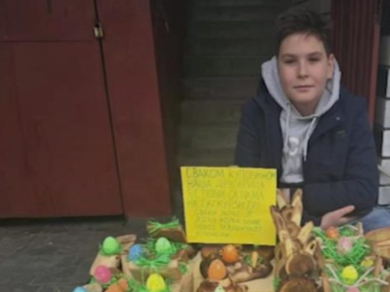 LITTLE MAN WITH A BIG HEART: Matea sold Easter decorations to help his friend go on an excursion!