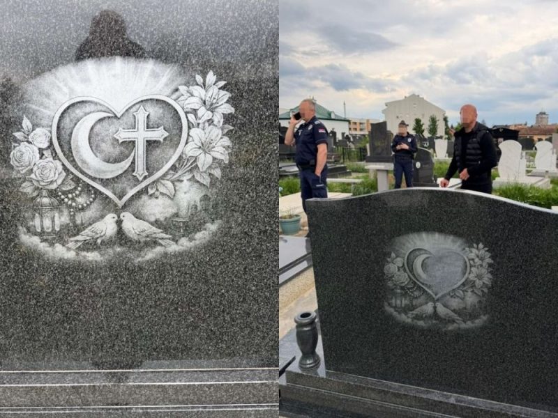 LOVE STRONGER THAN WAR, BUT NOT HATRED: Monument of Muslim and Orthodox Christian couple desecrated in Sabac!