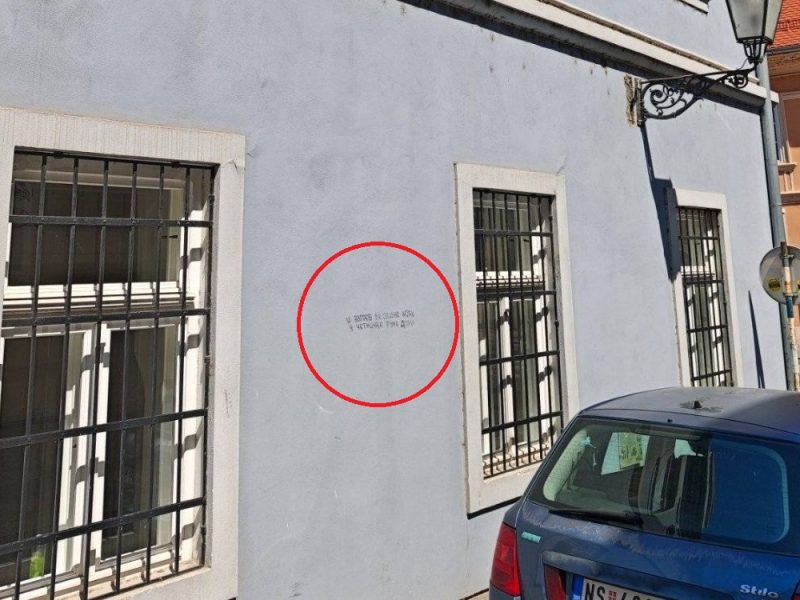 “AND ZAGREB WILL ONE NIGHT…” Vandal inscription appeared on the birthplace of Ban Jelačić in Petrovaradin!