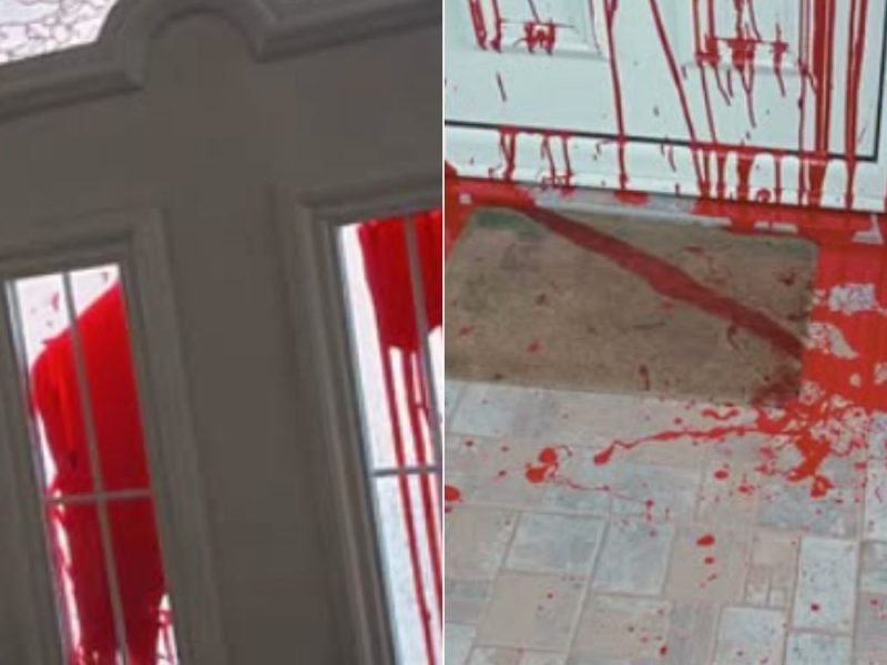 “NO ONE IS ALONE”: Students Leading the Blockade Claim Their Colleague’s Family Home Was Splashed With Red Paint by an Unknown Person! (PHOTO)