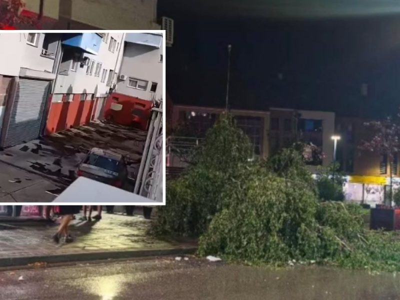 IN SMEDEREVO LIKE AFTER AN APOCALYPSE: City under water after the storm, building roof collapsed, cars damaged!