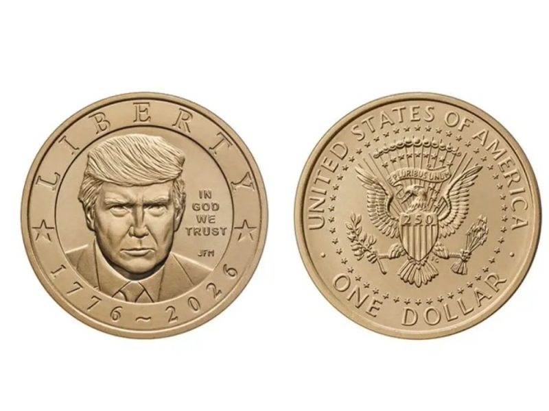 TRUMP ON A ONE-DOLLAR COIN: First time in 160 years that the likeness of a living person appears on U.S. currency!