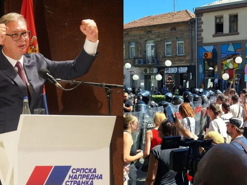 WHAT A DISGRACE: Vučić yesterday called on police to let those who disagree with him attend his rally, but they did not allow them to enter! (VIDEO)