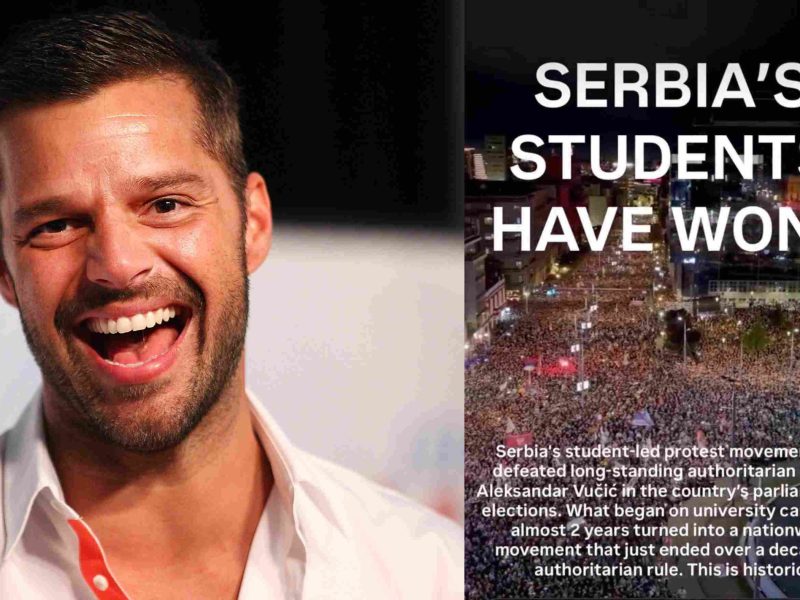 RICKY MARTIN WELCOMES STUDENTS’ VICTORY IN SERBIA: “Student-led movement defeated longtime authoritarian leader Vučić” (VIDEO)