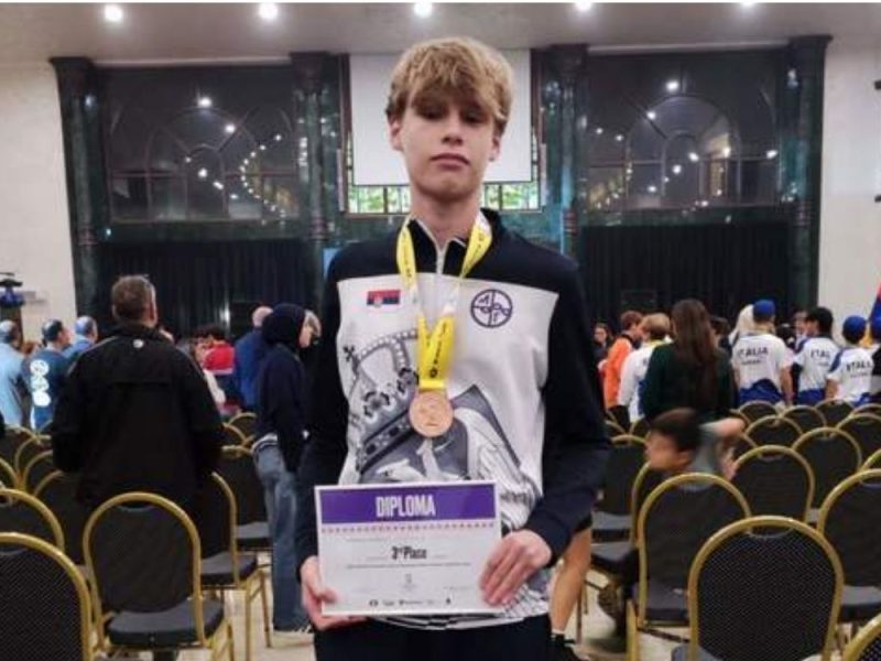 WELL DONE, UROŠ! Mathematical Grammar School student wins bronze at European School Chess Championship in Armenia!
