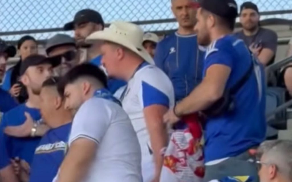 SKANDAL NA UTAKMICI BOSNE I HERCEGOVINE: Mladić ušao među navijače sa zastavom Srbije, oni mu je oteli! (VIDEO)