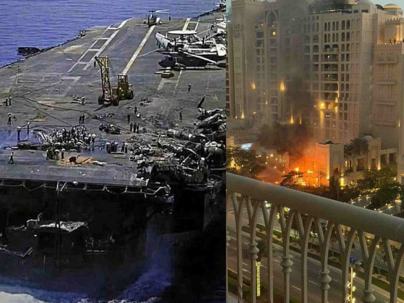 RAT U IRANU UŽIVO: Iranci više puta pogodili američki nosač „Abraham Linkoln“, ima žrtava! Gori Dubai, eksplozije u blizini Burdž Kalife! (VIDEO)