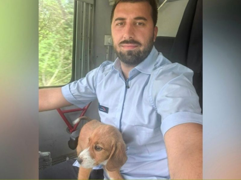 HEROJSTVO KOJE TOPI SRCA: Mašinovođa zaustavio voz da bi spasio štene, a potom ga i udomio! (FOTO)