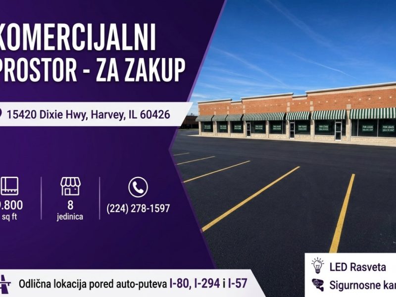 OGLAS, OKOLINA ČIKAGA: Komercijalni prostor za zakup na vrhunskoj lokaciji u Harviju, Ilinois (FOTO)